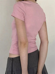 Basic-T-Shirt mit Schleife