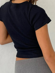 Basic-T-Shirt mit Schleife