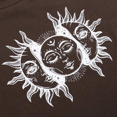 Top corto marrón con sol