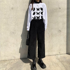 Langarm-T-Shirt mit Schmetterlingsmotiv