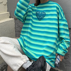 Langarm-T-Shirt mit Schmetterlingsstreifen