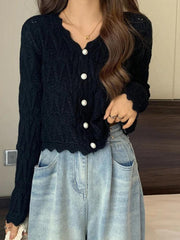 Strickcardigan mit Cut-Outs und V-Ausschnitt