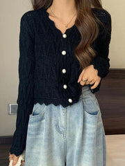 Strickcardigan mit Cut-Outs und V-Ausschnitt