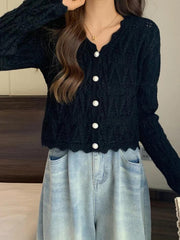 Strickcardigan mit Cut-Outs und V-Ausschnitt