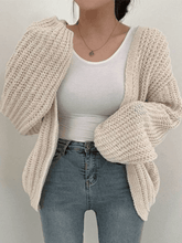 Open front long sleeve knit cardigan