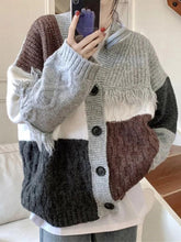 Cárdigan de punto con cuello en V y borlas decorativas