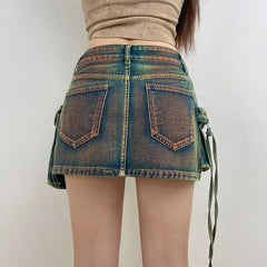 Minifalda vaquera cargo