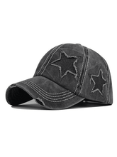 Distressed Washed Sequin Star Baseball Cap