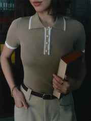 Lässiges Cordoberteil mit Kontrast