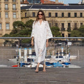 Casual Loose Beach Vacation Blouse Lace Shirt Dress