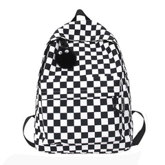 Mochila de lona a cuadros