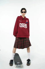 Falda patinadora midi estilo universitario de corte A