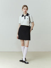 Kurzarmpullover im College-Stil