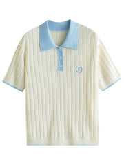 Kurzarmpullover im College-Stil