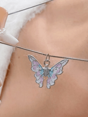 Pastel Butterfly Charm Necklace