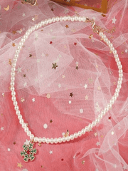 Faux Pearl Christmas Necklace