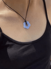 Hollow Flower Pendant Rope Necklace