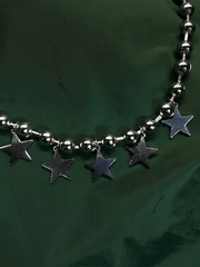 Collar de cuentas punk con dije de estrella