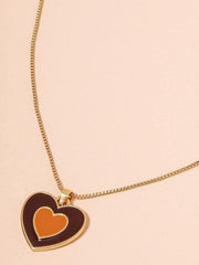 Gradient Heart Pendant Necklace