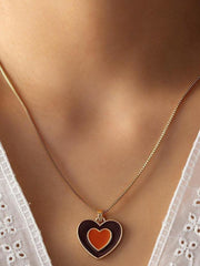 Gradient Heart Pendant Necklace