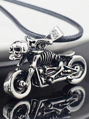 Vintage Motorrad Totenkopf Halskette für Männer