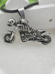 Vintage Motorrad Totenkopf Halskette für Männer