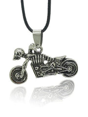Vintage Motorrad Totenkopf Halskette für Männer