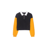 T-Shirt mit Reißverschluss und Farbblockdesign