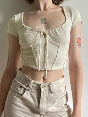 Kurzes Korsett-Top „Coquette“