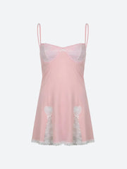 Coquette Lace Slit Mini Dress