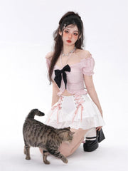 Coquette Minirock mit Top, zweiteiliges Set