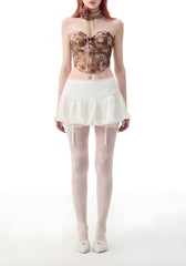 Minifalda de encaje con volantes Coquette