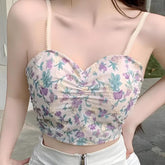 Cottagecore-Crop-Top mit Blumenmuster