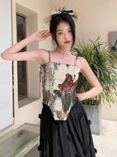 Cottagecore Korsett-Oberteil mit Reißverschluss