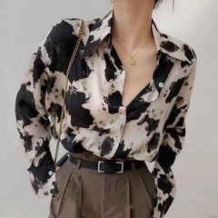 Bluse mit Kuh-Print