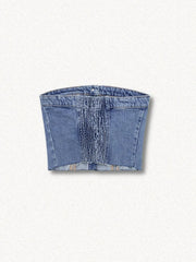 Cowgirl-Jeans-Tube-Top mit Knopfleiste