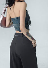 Kurzes Jeans-Tube-Top im Cowgirl-Stil