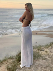 Falda larga de playa de crochet
