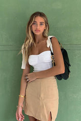 "Jasmine" knotted crop top