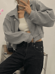 Kurze Jacke mit Reißverschluss