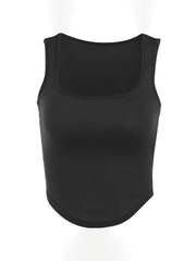 Kurzes Tanktop mit kurvigem Saum