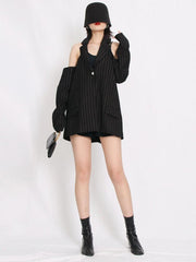 Blazer mit Cut-Outs und Streifen