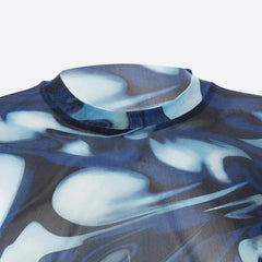Cyberpunk Blaues Aura Transparentes Top