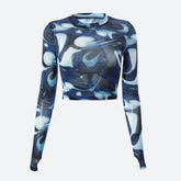 Cyberpunk Blaues Aura Transparentes Top