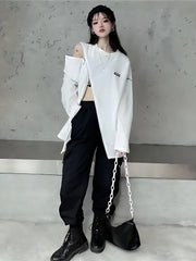 Cyberpunk Cross Reißverschlussoberteil