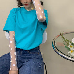 Daisy Mesh-Top + T-Shirt-Kombi