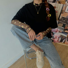 Daisy Mesh-Top + T-Shirt-Kombi
