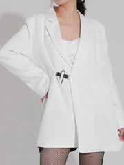 Dark Academia Blazer mit Schnallenverschluss