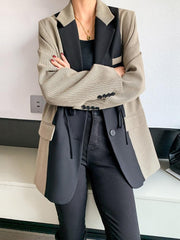 Dark Academia Zweifarbiger Blazer