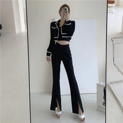 Pantalones con dobladillo dividido de Dark Academia